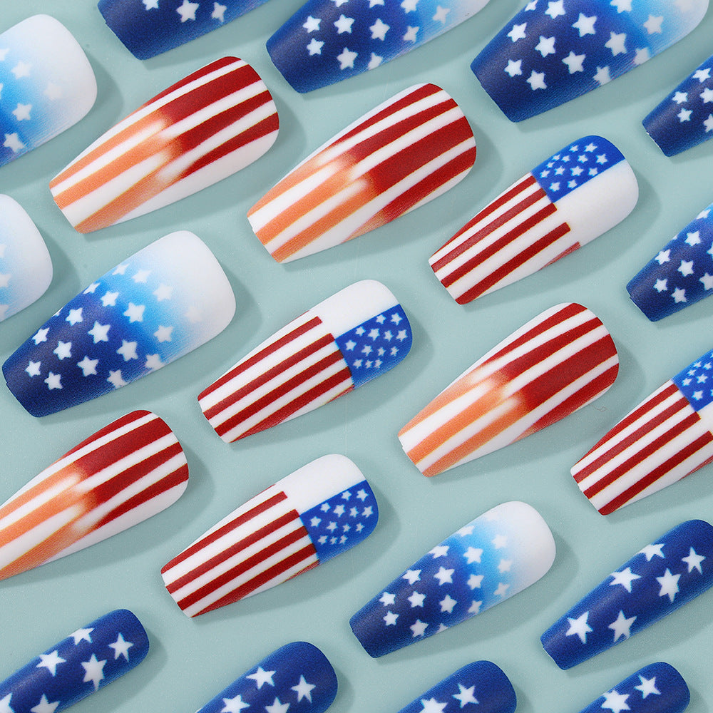Patriotic style artificial nails Bowlift