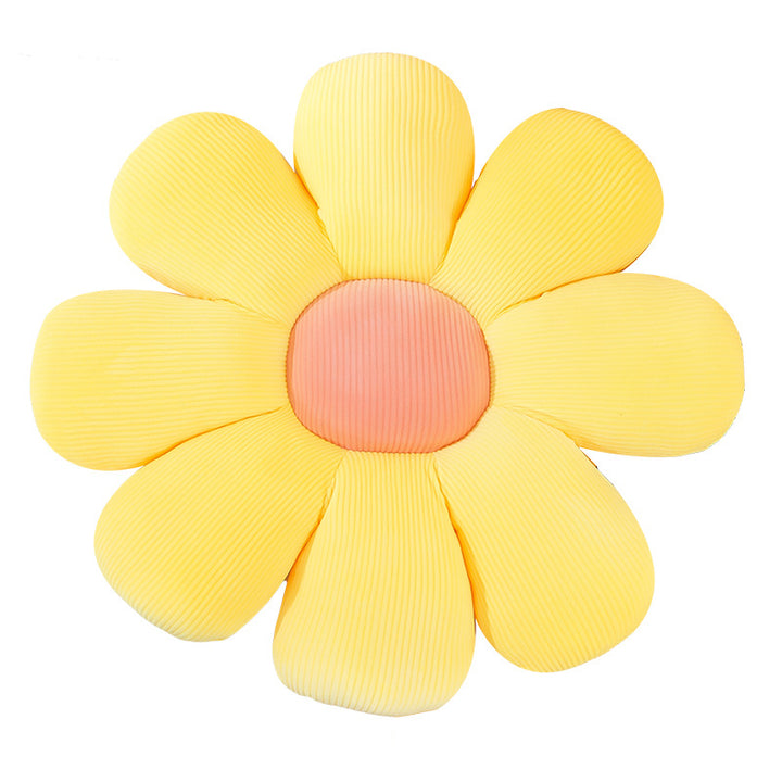 Plush Daisy Throw Pillow with Ribbed Velvet Petals Bowlift
