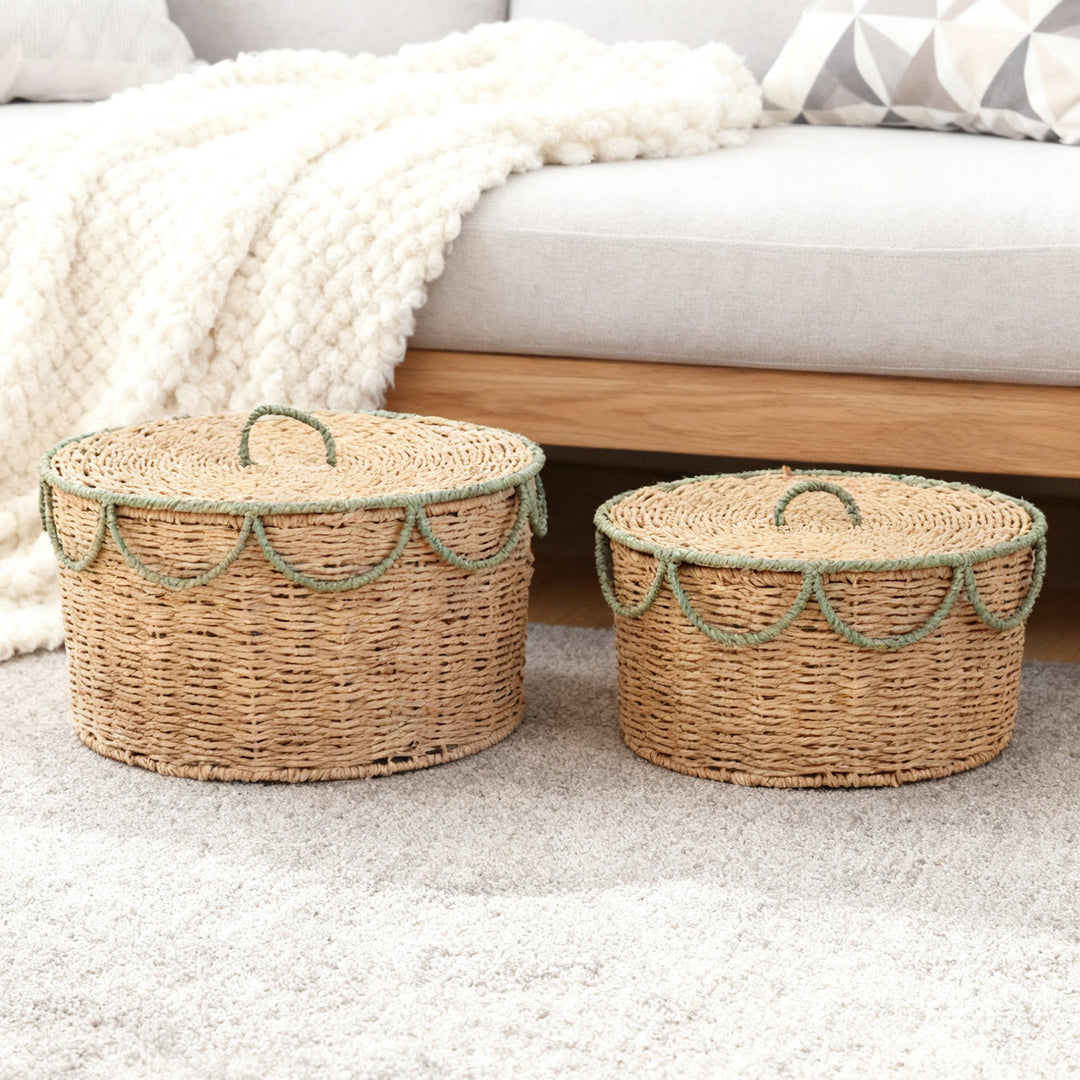 Handcrafted Vintage-Style Storage Basket Bowlift
