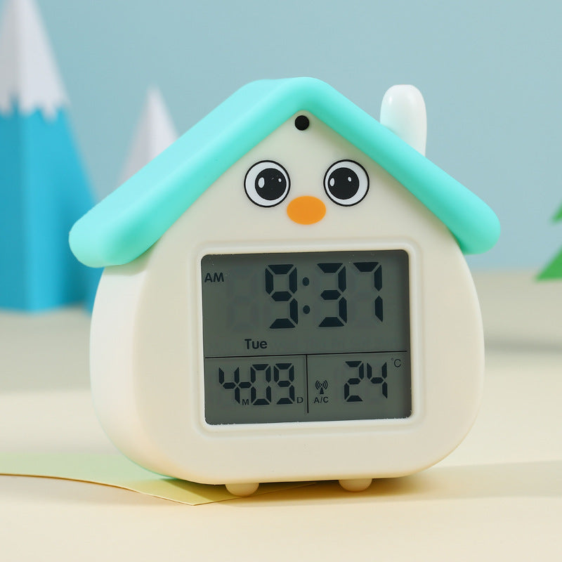 Digital Alarm Clock in Cute House Design Bowlift