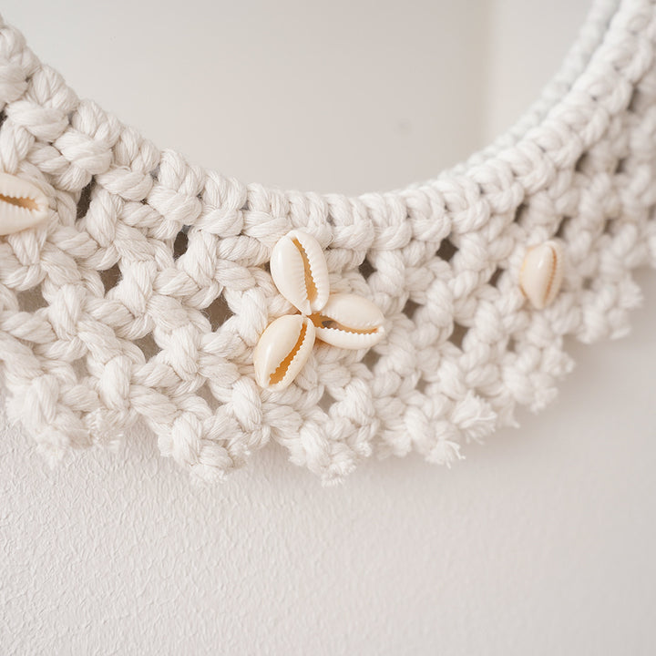 Decorative Macrame Star-Shaped Wall Mirror Bowlift