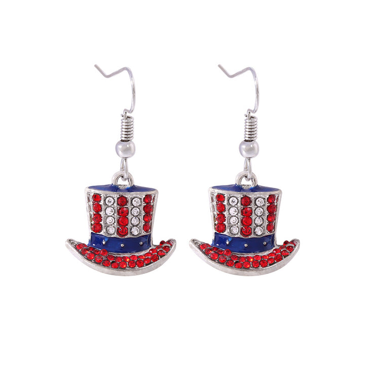 Women's lightweight star earrings with enamel flag design and fishhook Bowlift