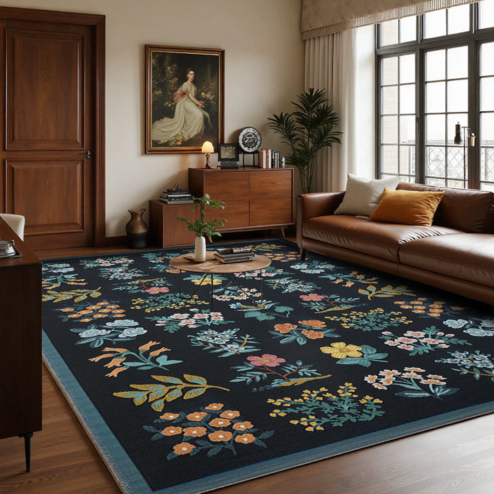 Premium Floral Embroidered Area Rug