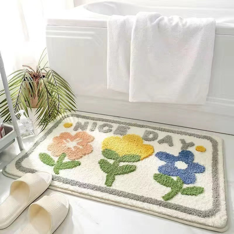 Cozy Rainbow-Themed Bath Mat