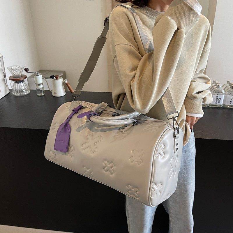 Durable Leather Weekend Duffel Bag Bowlift