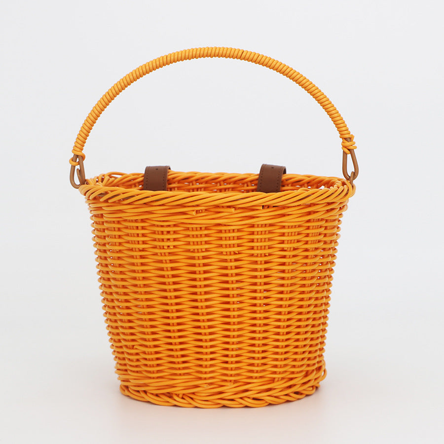 Practical hand basket with leather handles Bowlift