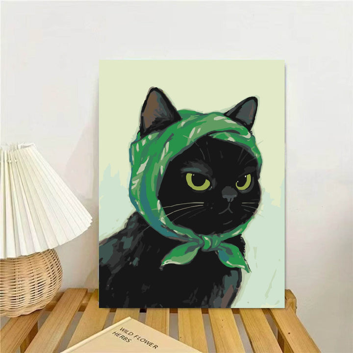 Cat-Themed Illustrated Wall Art Print Bowlift