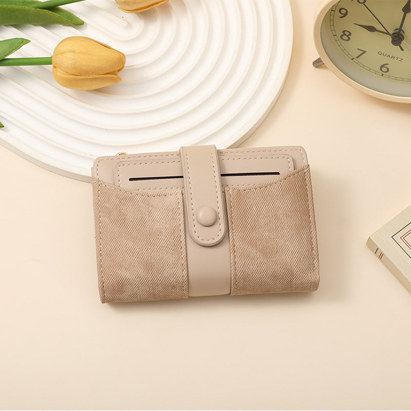 Textured Multi-Pocket Snap Closure Wallet Bowlift
