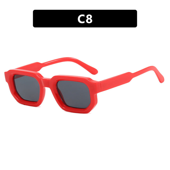 Women's geometric sunglasses with stylish transparent frame and polarized lenses Bowlift