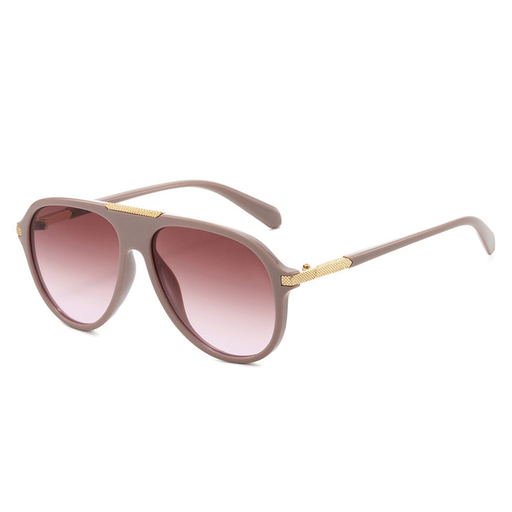 Oversized Aviator Sunglasses with Metallic Accents Bowlift