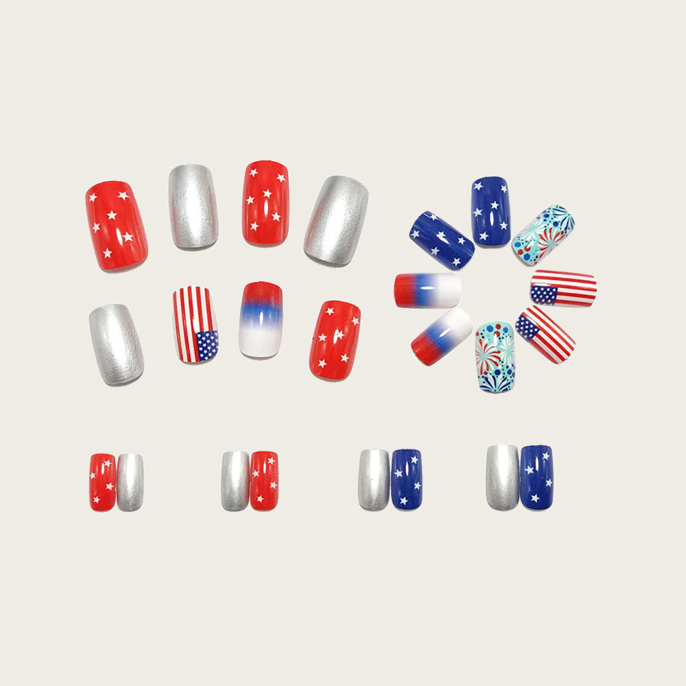 Artificial Nail Set with Patriotic Motifs Bowlift