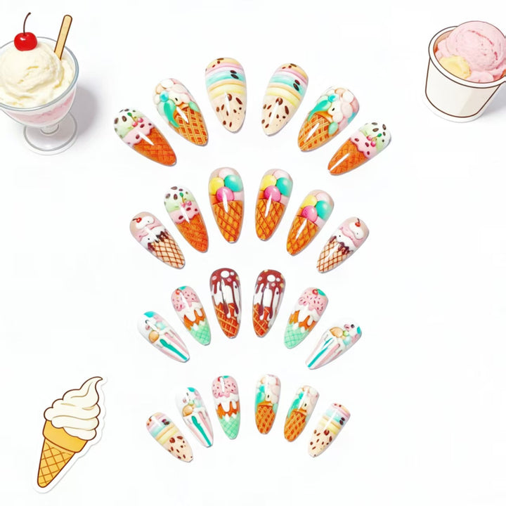 Creative Art Nails with Ice Cream Design Bowlift