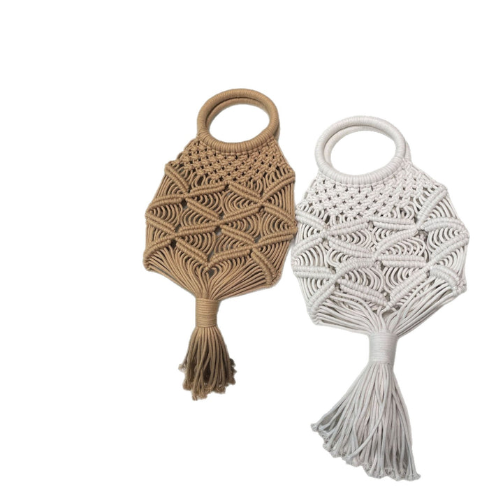 Hand-knotted macramé bag with tassels Bowlift