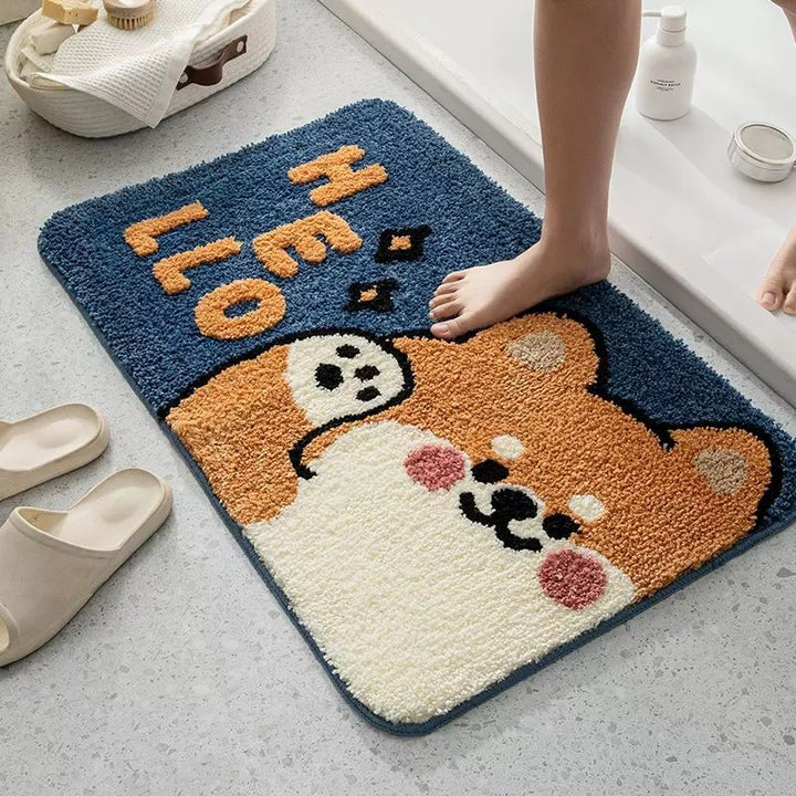 Cute Cartoon Dog Bath Mat Bowlift