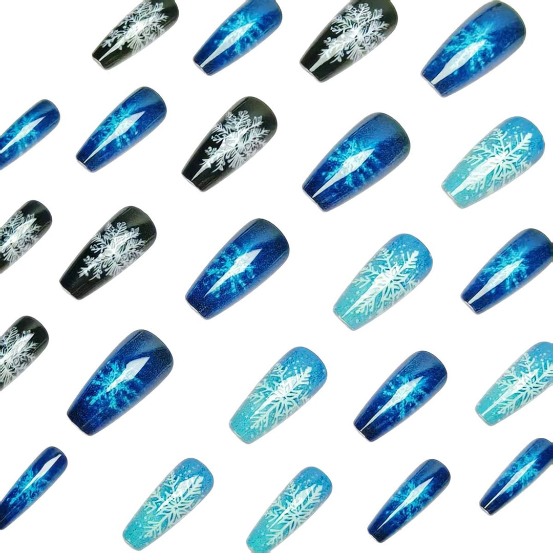 Frosted Snowflake Nail Art Bowlift
