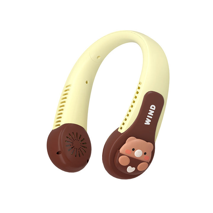 Women Portable Neck Fan with Cute Animal Design Bowlift