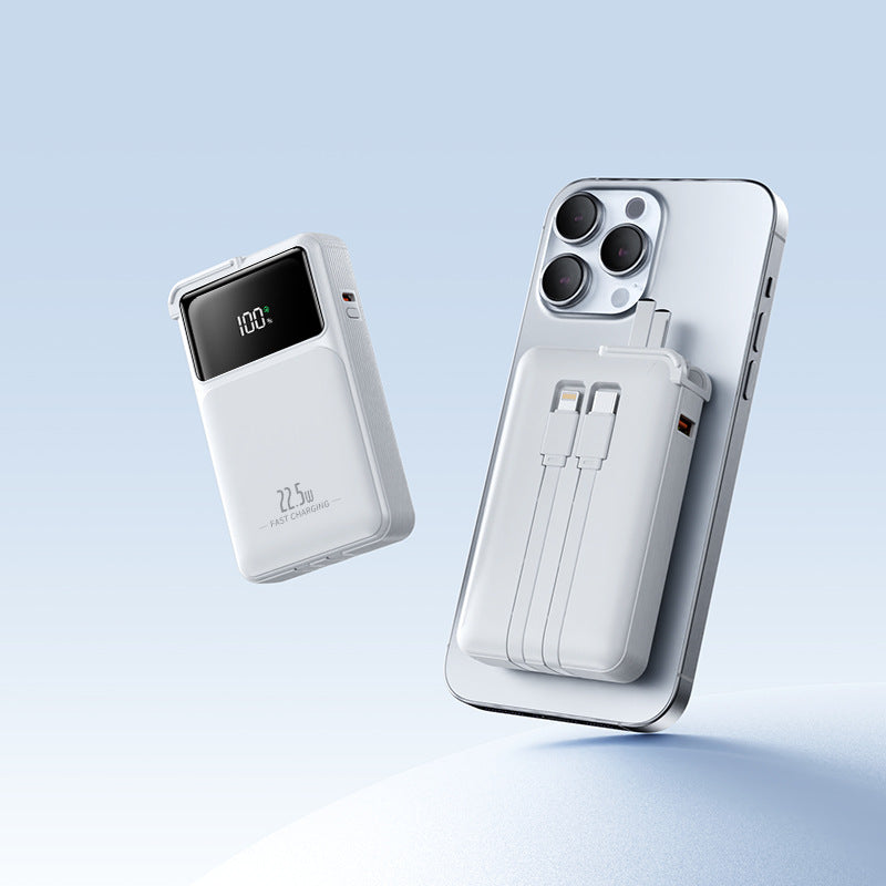 Compact power bank with integrated charger Bowlift