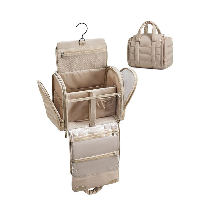 Cosmetic Organizer Bag with Removable Hook and Transparent Compartments Bowlift