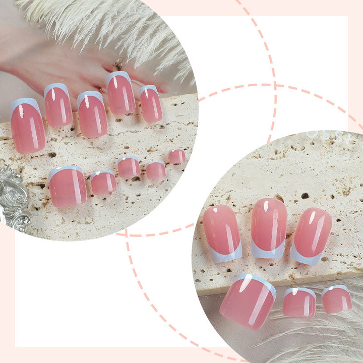 Acrylic nail set with stylish French design Bowlift