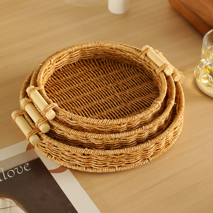 Handwoven Decorative Serving Tray Bowlift