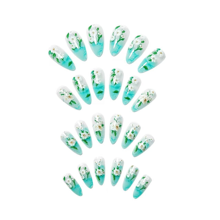 Floral Elegant Acrylic Nail Art Bowlift