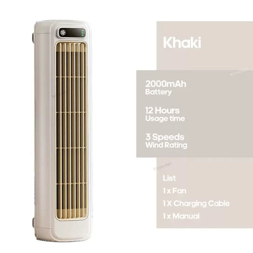 Unisex one size rechargeable cordless tower fan with extended runtime and variable speed quiet motor Bowlift
