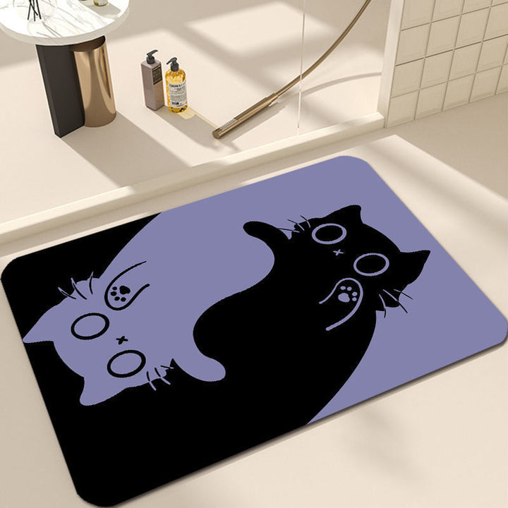 Cute Cat Design Bath Mat Bowlift