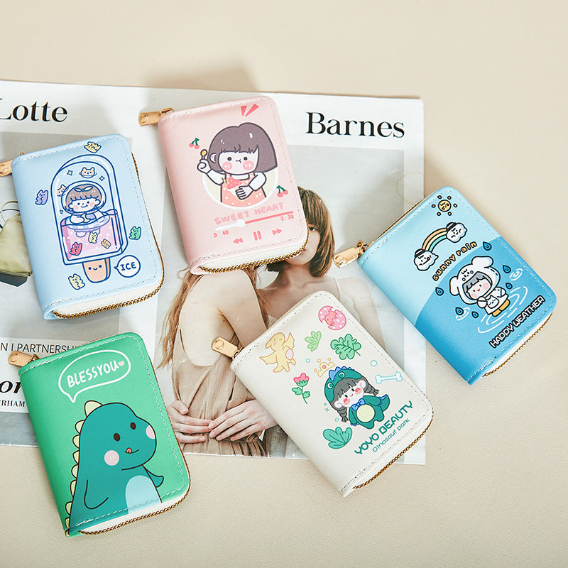 Fun Cartoon Print Zipper Wallet