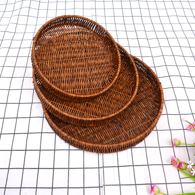 Round Woven Serving Baskets Set Bowlift