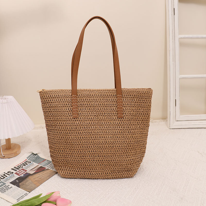 Elegant Bast bag with High-Quality Leather Handles Bowlift