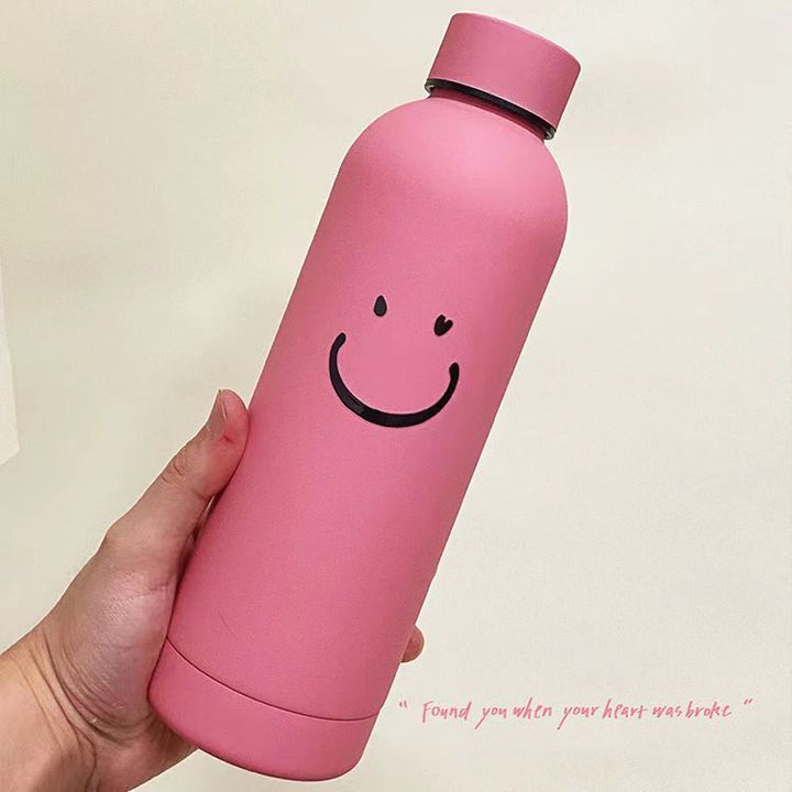 Unisex double-walled stainless steel water bottle with matte powder coating, non-slip surface and leak-proof screw cap Bowlift