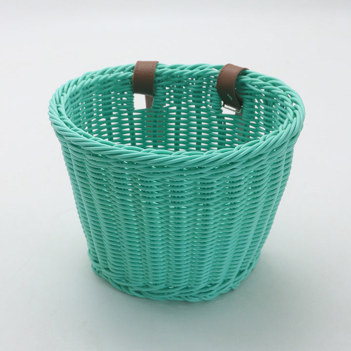 Decorative Woven Storage Basket with Leather Handles Bowlift