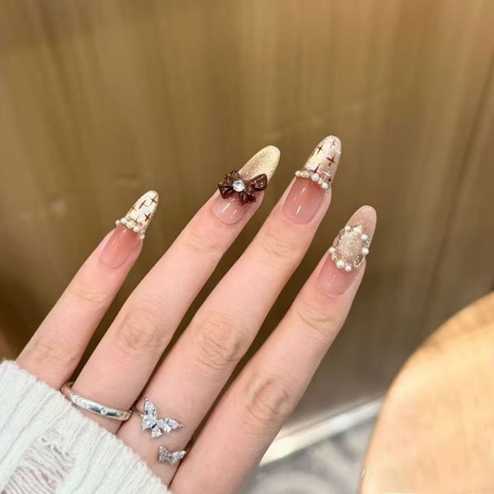 Decorative Press-On Nail Art Set Bowlift 1787395120
