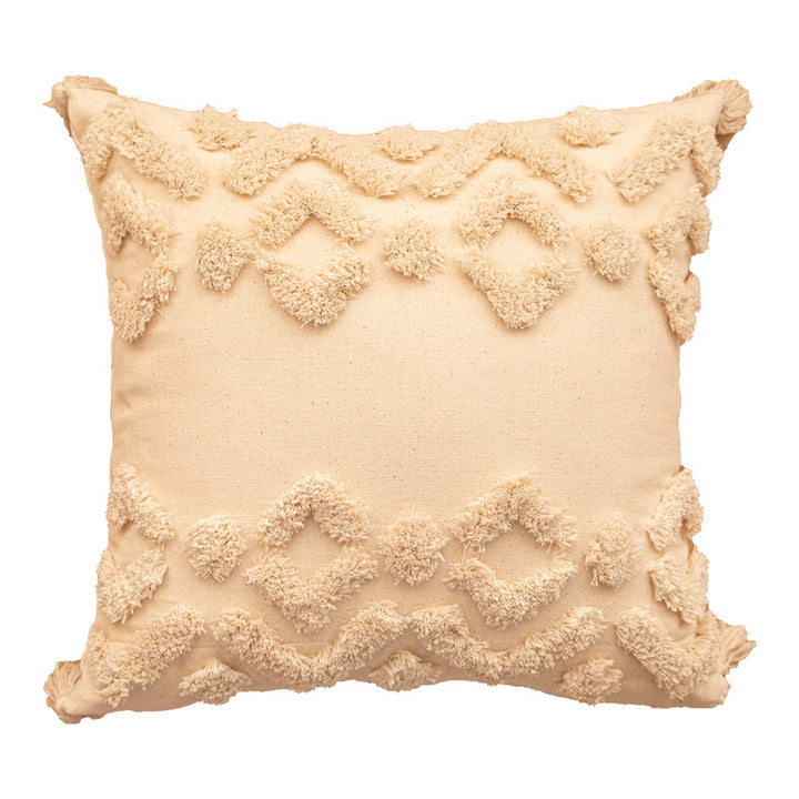 Structured Fringe Embroidered Cushion