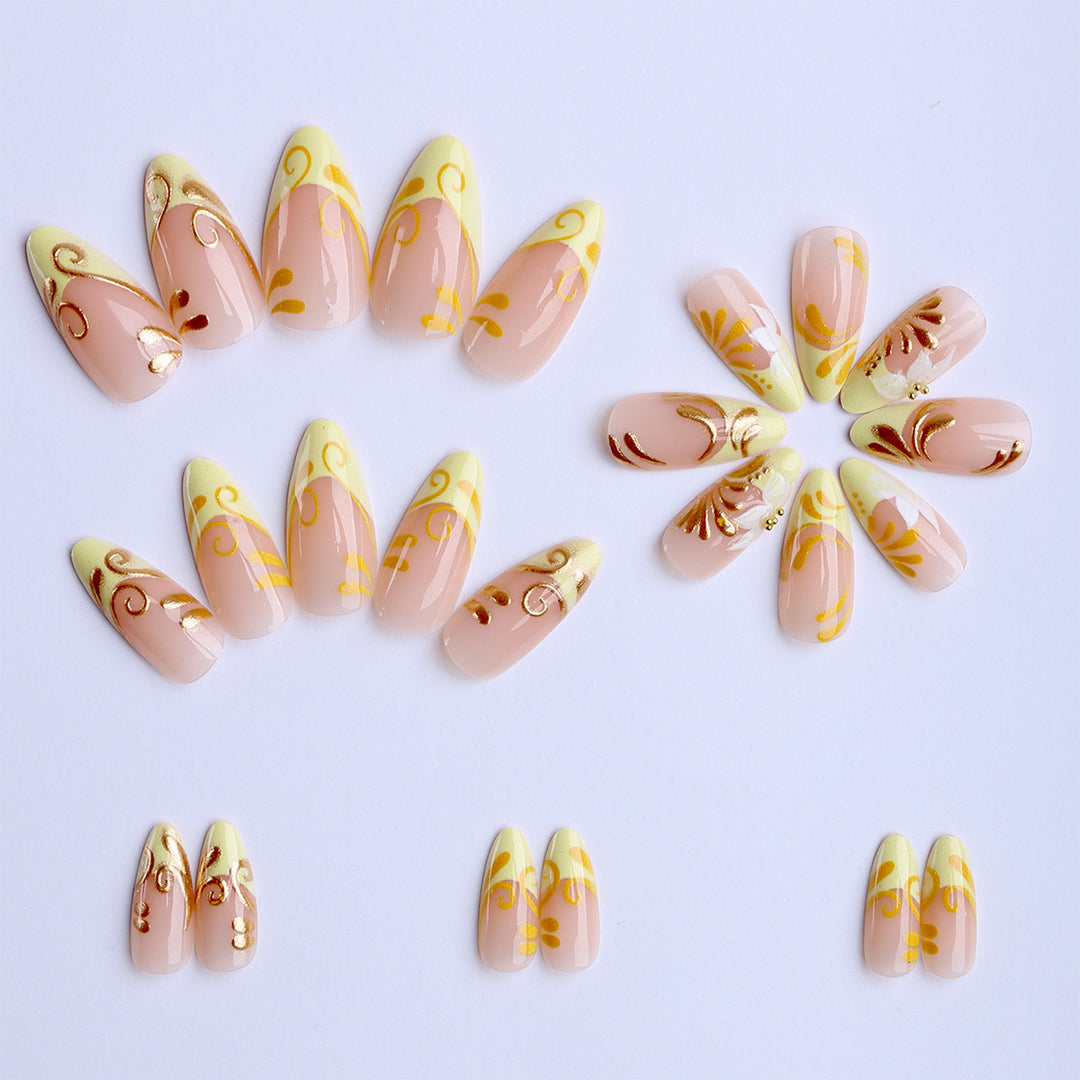 Artificial nails with elegant decorations Bowlift