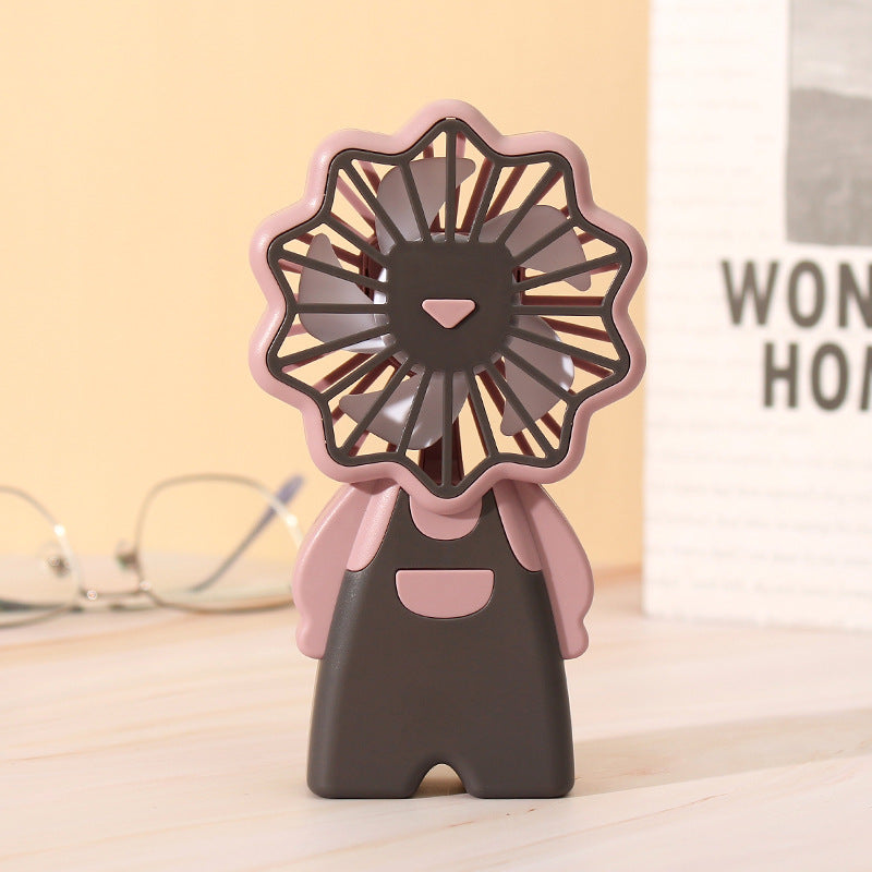 Women creative mini handheld fan with floral pattern Bowlift
