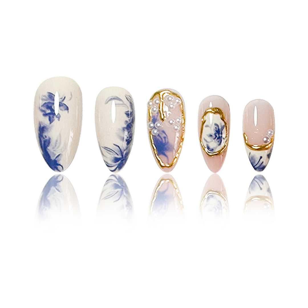 Floral Design Acrylic Nail Enhancements Bowlift