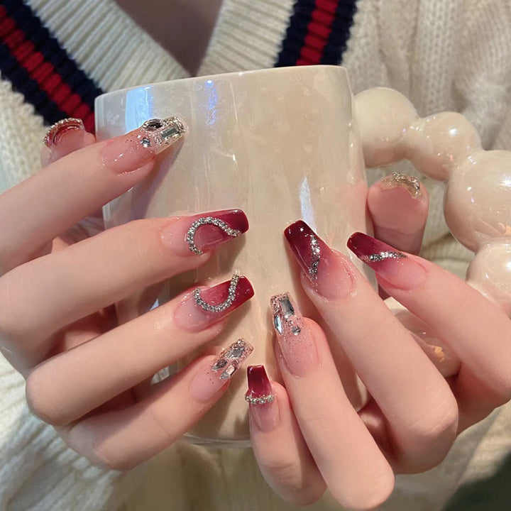 Festive Holiday Themed Press-On Nail Art Bowlift