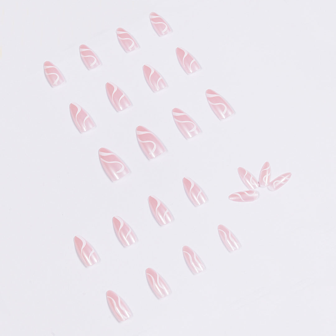 Artistic Nail Extensions with Curved Design Bowlift
