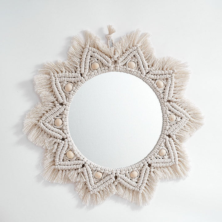 Macramé Decorative Round Mirror Bowlift