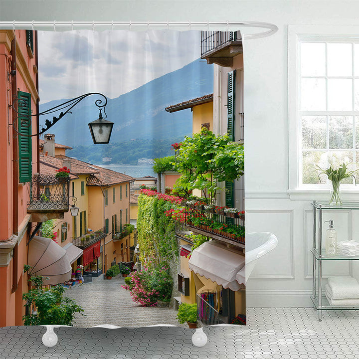 Floral Lane-Inspired Shower Curtain Bowlift