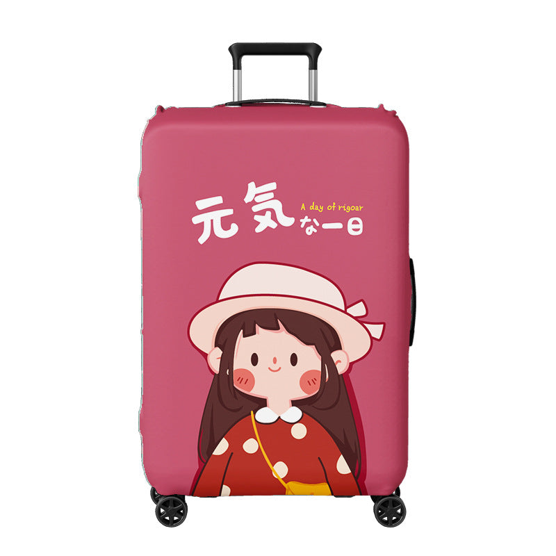 Ladies suitcase cover with creative illustration design Bowlift