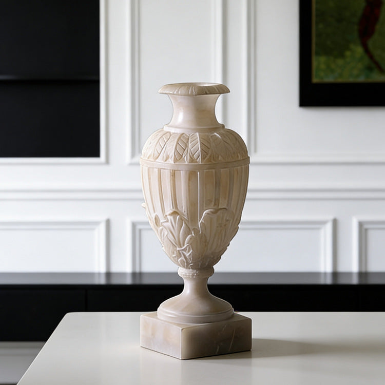 Elegant Handcrafted Alabaster Decorative Vase