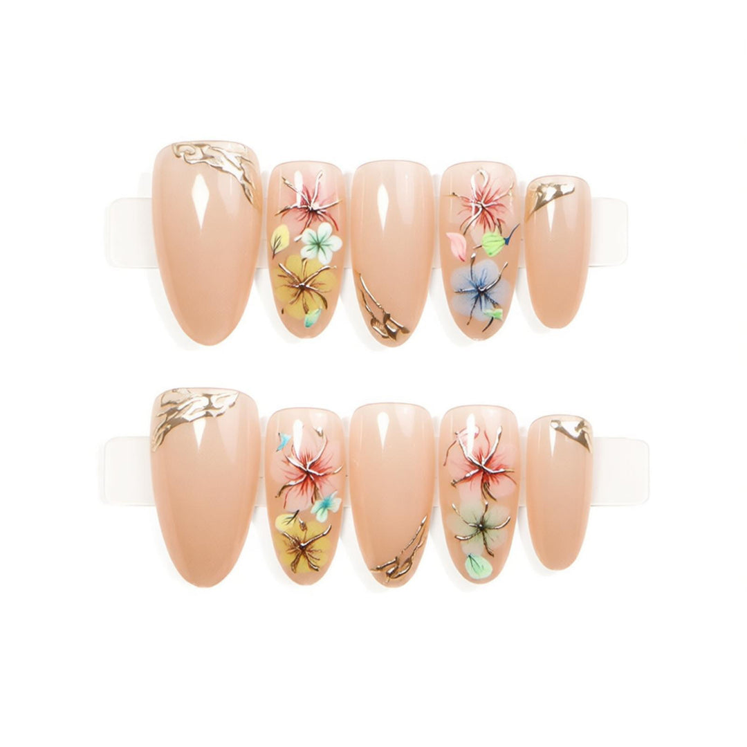Floral-Inspired Press-On Nail Art Set Bowlift