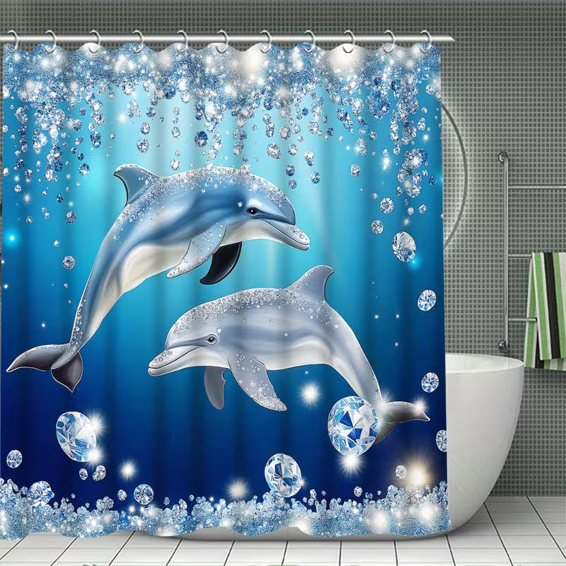 Coastal Scene Shower Curtain Bowlift