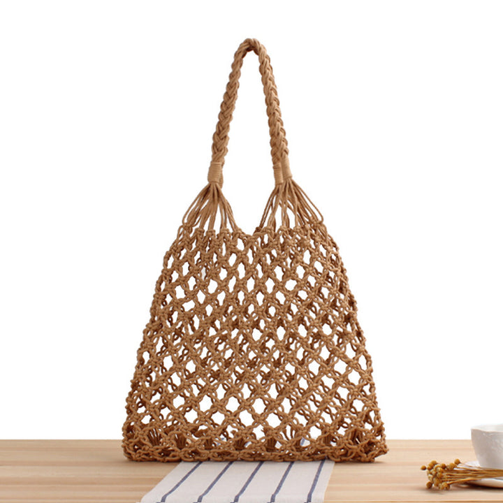 Mesh tote bag made of handcrafted natural material with unique pattern Bowlift