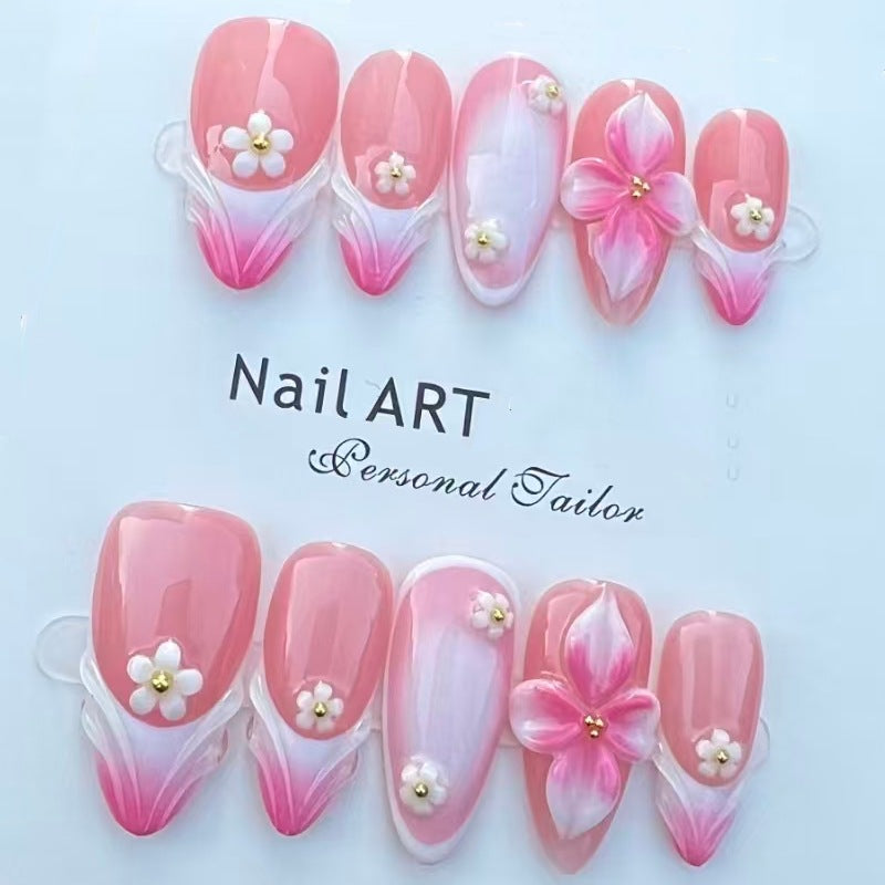 Nature-Themed Artistic Press-On Nail Set Bowlift
