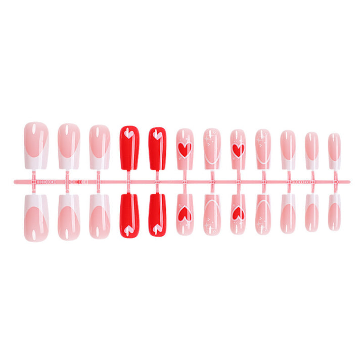 Heart-Themed Press-On Nails Bowlift
