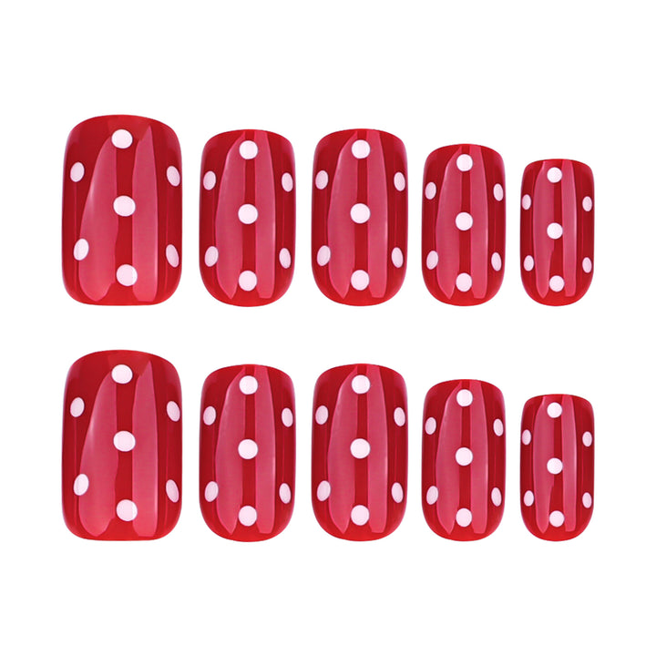 Artful Nail Art with Red Dots Bowlift