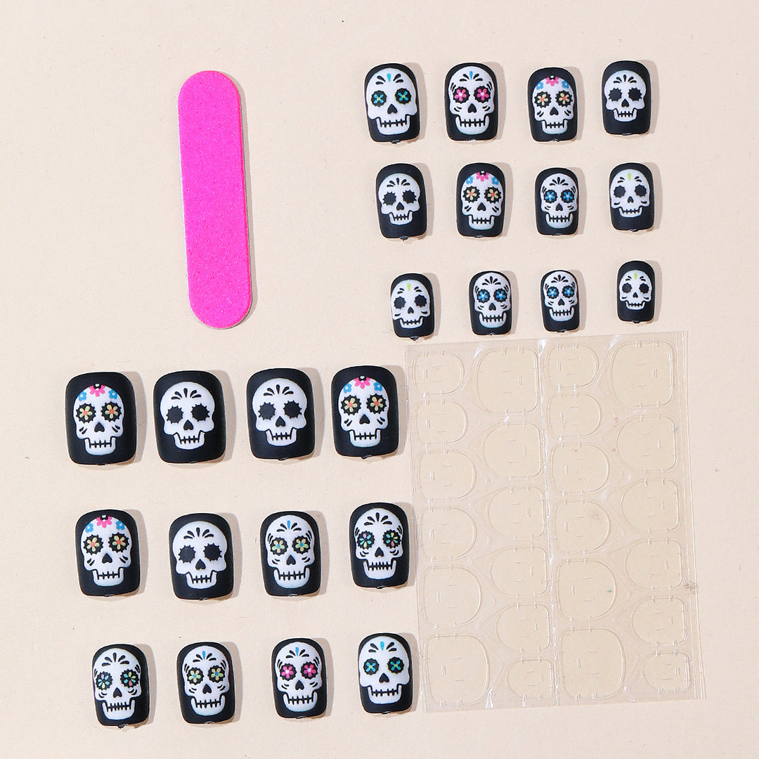 Artistic Skull Design Nail Art Bowlift